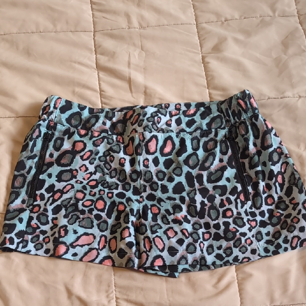 Reel Legends High Waist Leopard Print Shorts - Black, Pink, Blue